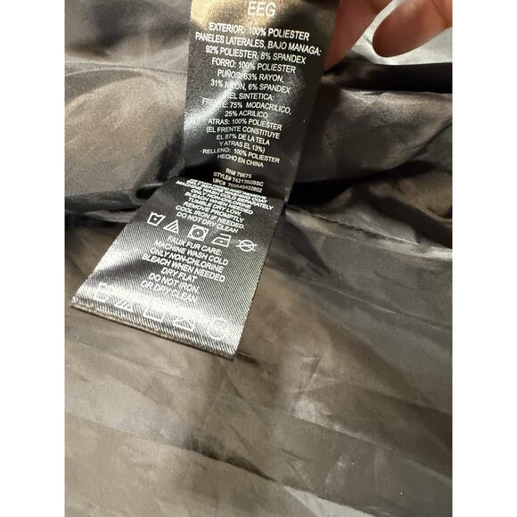 London Fog Womens Coat Black XXL Puffer Faux Fur Detachable Hood Jacket - Picture 9 of 9